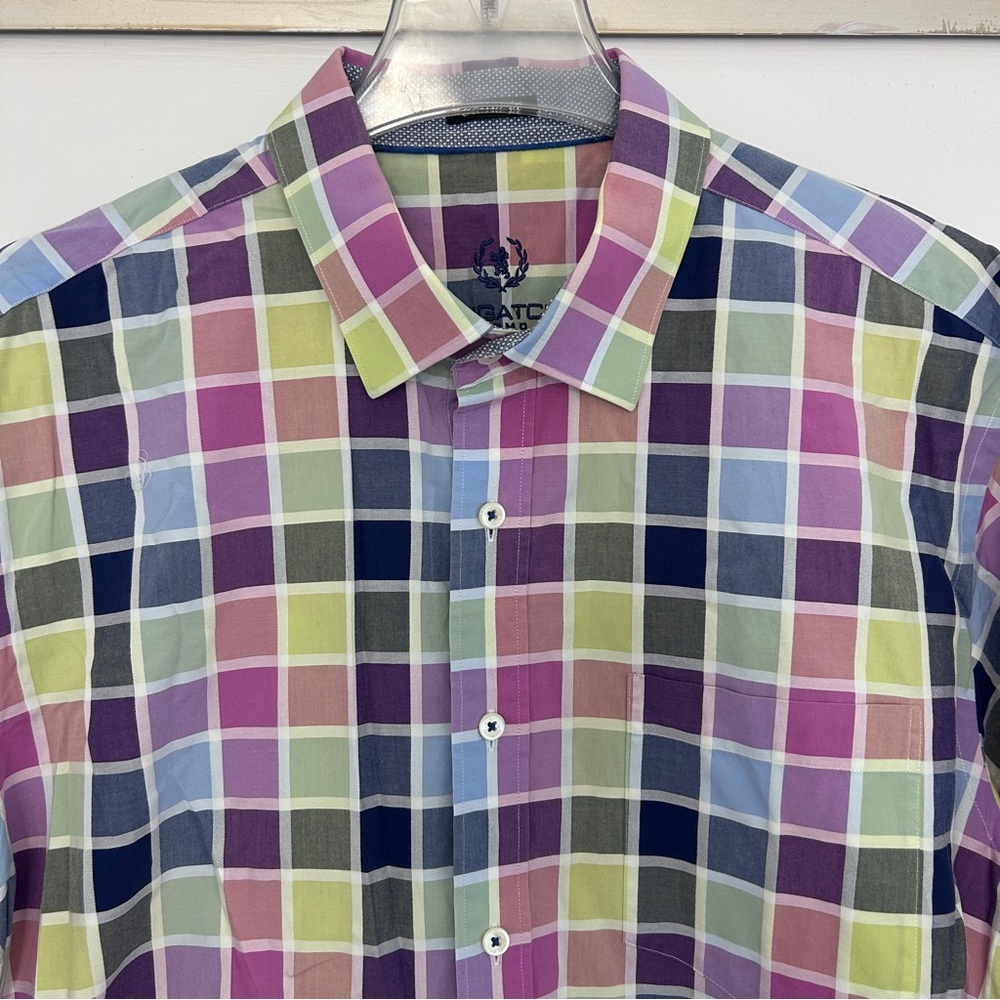 Bugatchi Colorful Checkered Men's Shirt - Picture 4 of 8